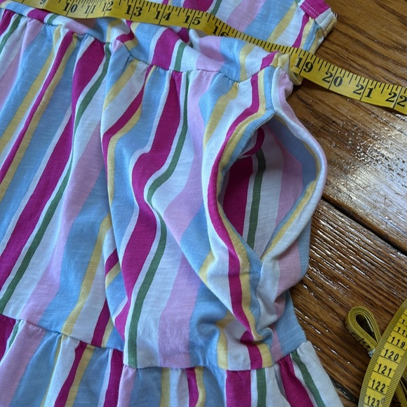 GAP stripe tank style dress. Side pockets.  Size Large.  Pinks, blue, green. - Picture 6 of 10
